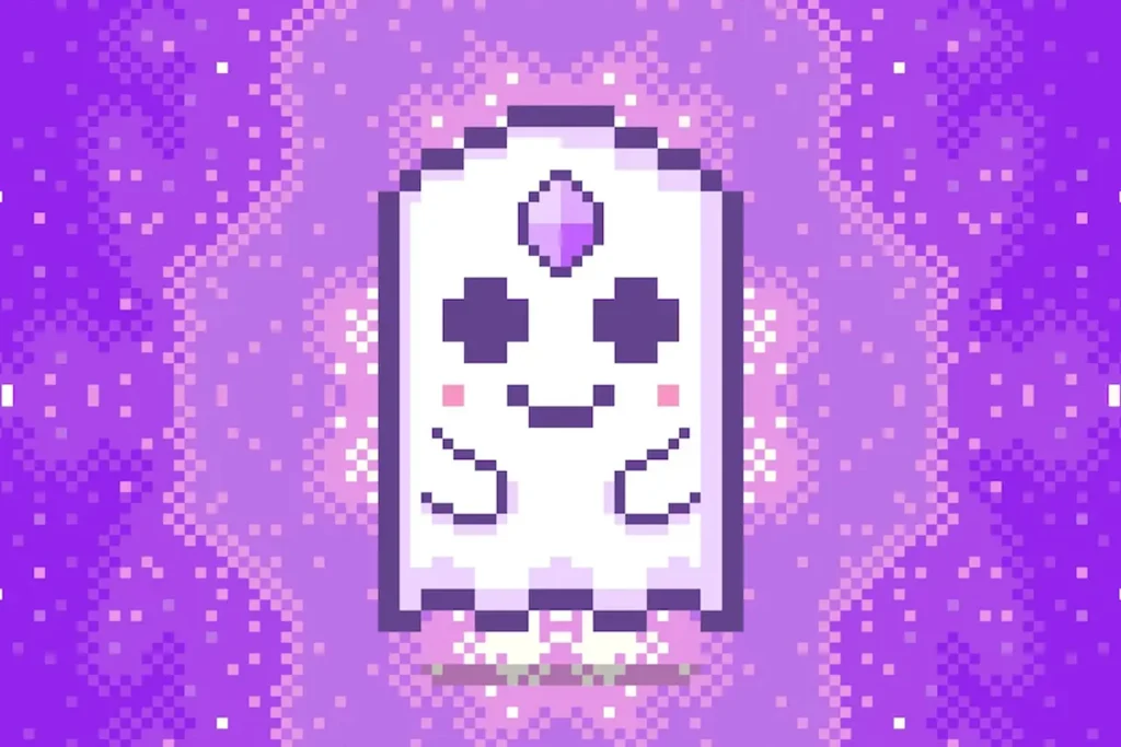 Aavegotchi pixel ghost artwork used for the Milo Agency public relations case study