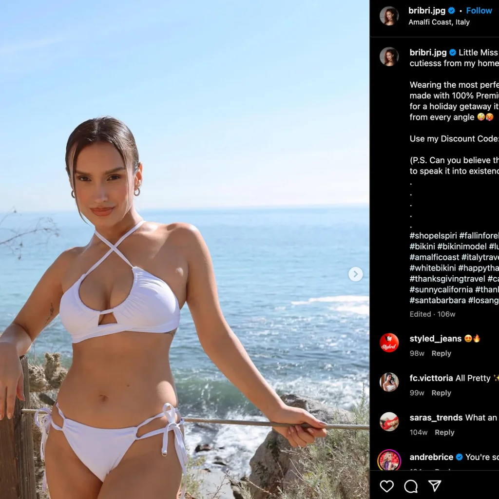 Elspiri Swim Instagram proof image showing creator swimwear content and audience engagement from the campaign.
